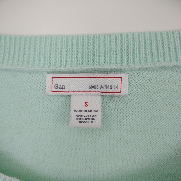 Seafoam GAP Cotton/Silk Sweater (S) - Picture 3 of 4